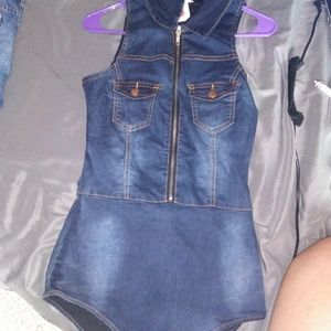 Large Blue jean body suit
